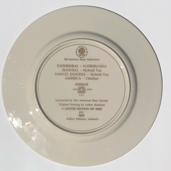 Gorham True Vintage Fine China Porcelain 1976 Cathedral Pink Roses Art Plate - Picture 14 of 16